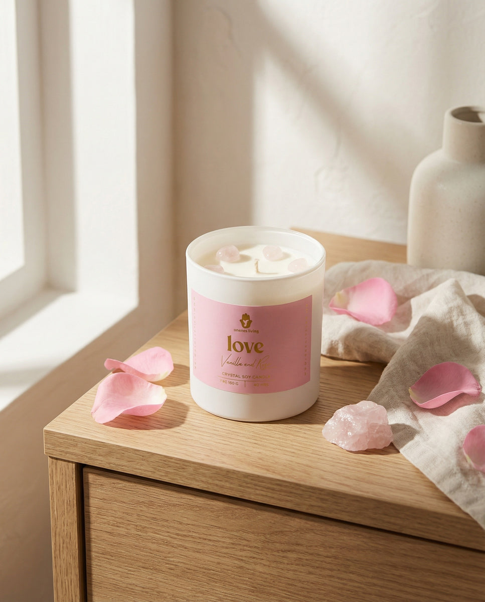 Love Crystal Candle – Oneness Living