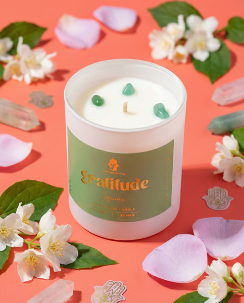 Vela de cristal de gratitud