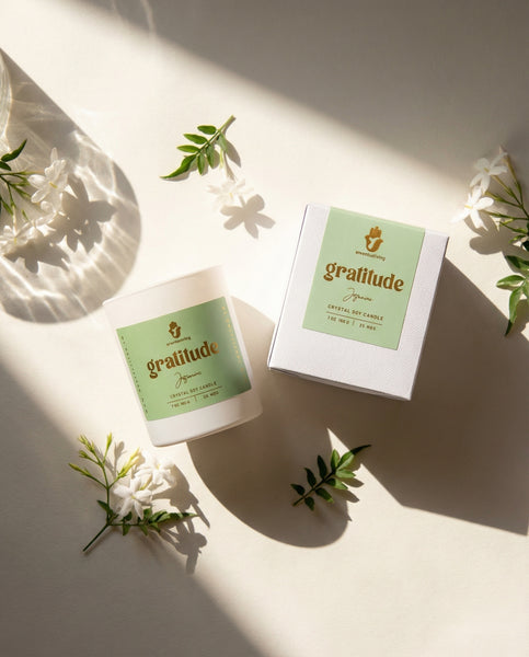 Vela de cristal de gratitud