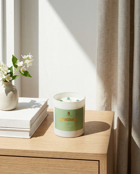 Vela de cristal de gratitud