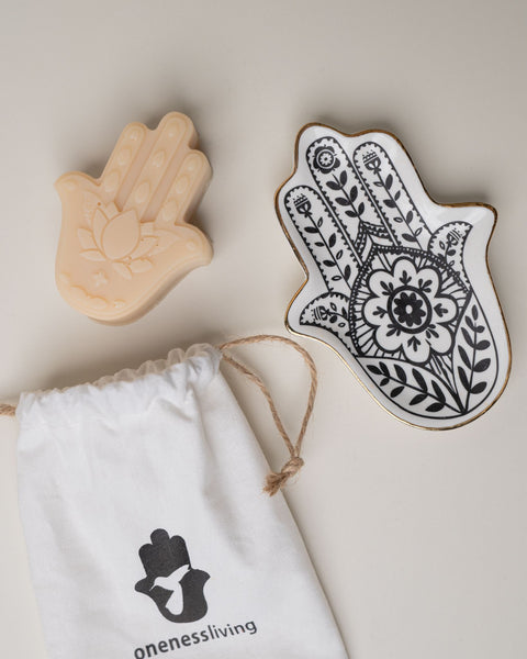 Hamsa soap with plate